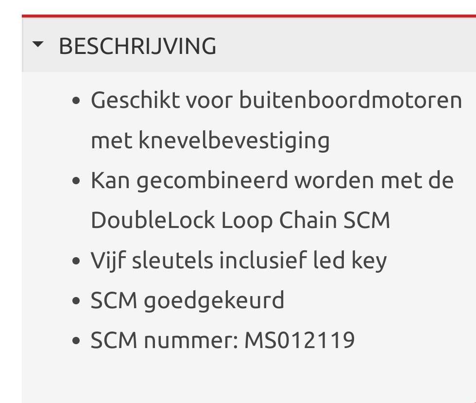 Buitenboord motor slot SCM gekeurd z.g.a.n.