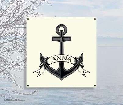 Dekluik regenzeiltje met naam van jouw boot.