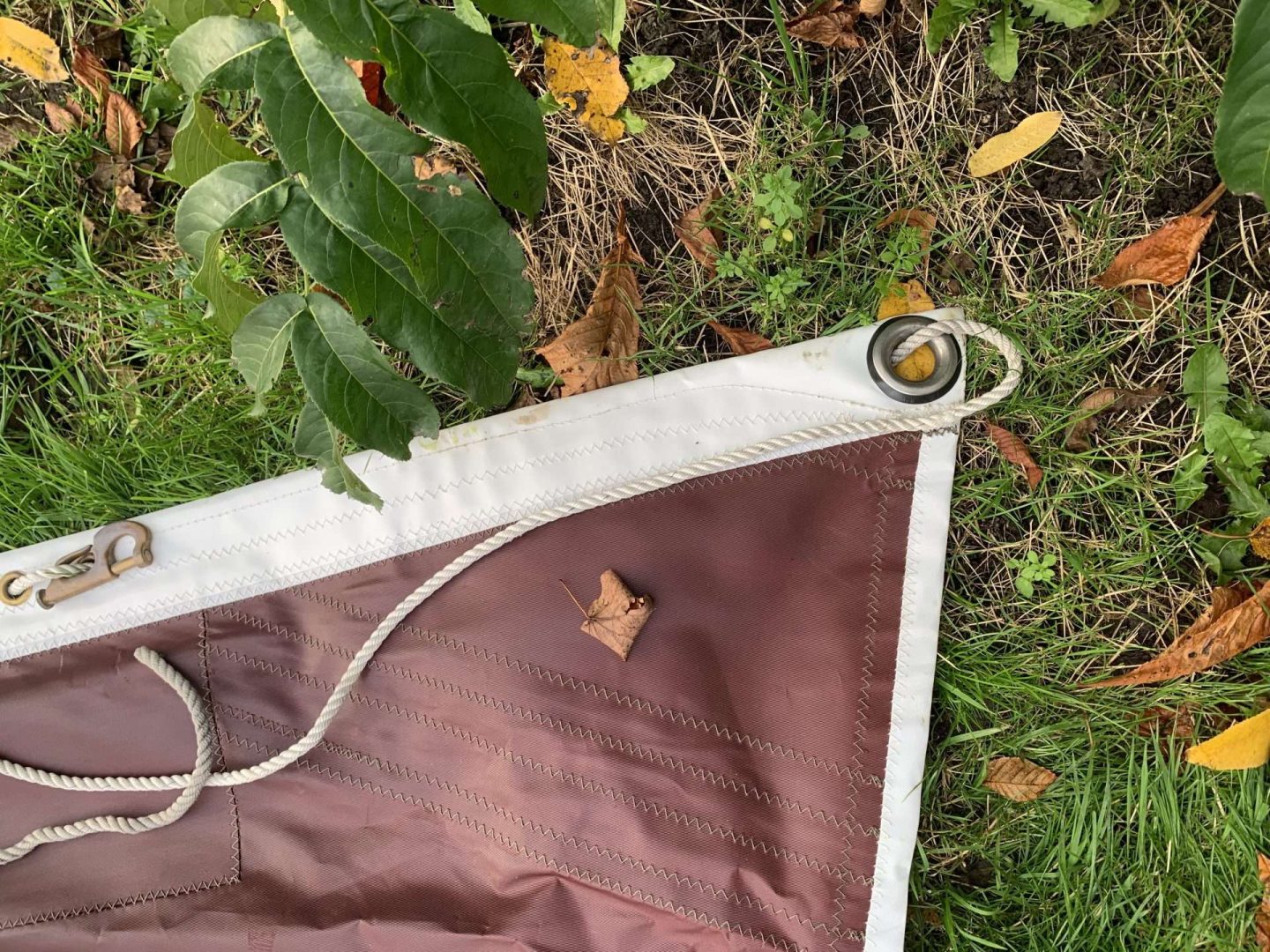 Bruine dacron zeilen van kotter