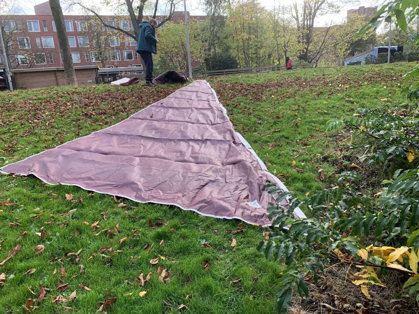 Bruine dacron zeilen van kotter