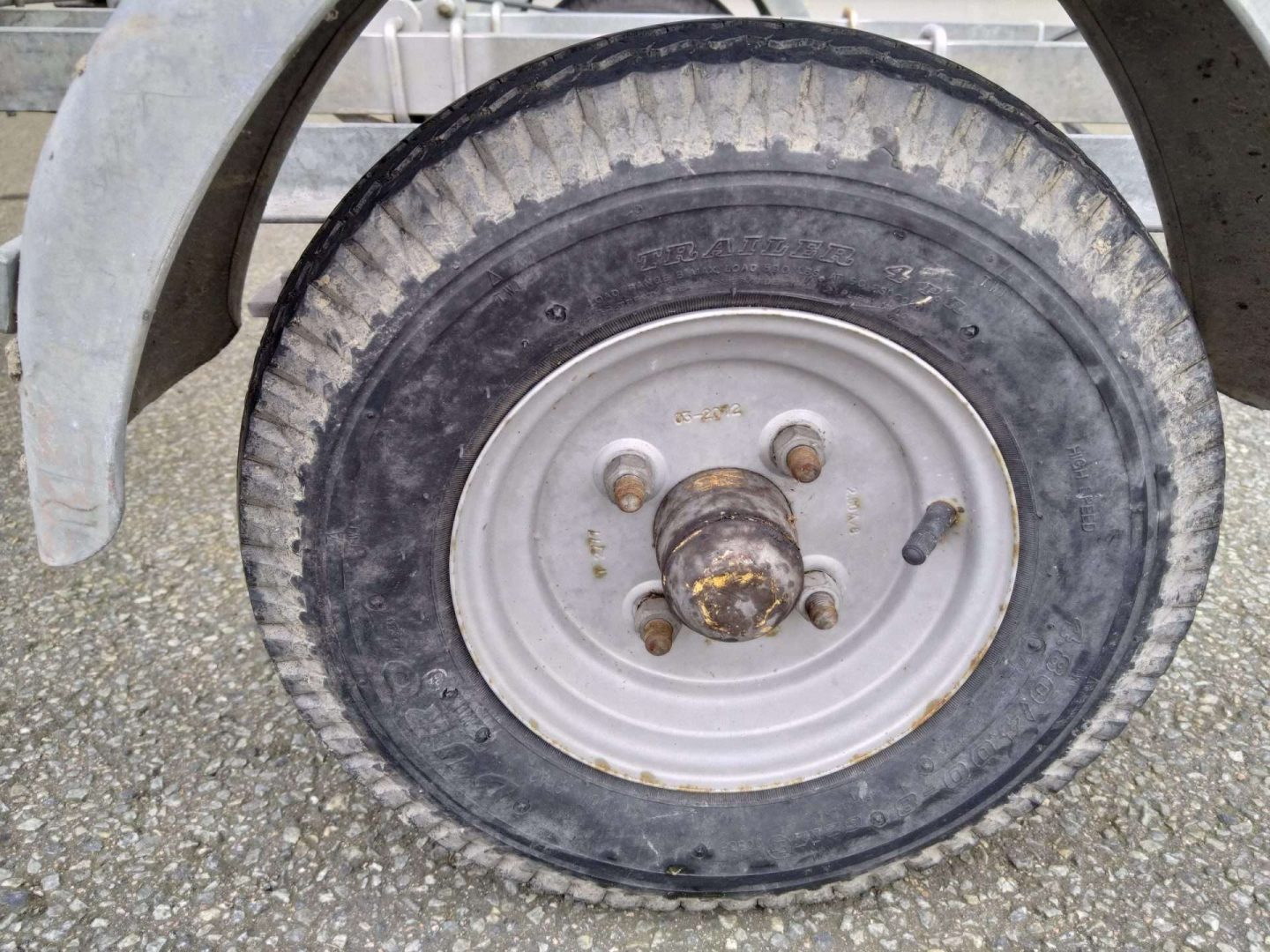 (Rubber) ( platbodem) (console boot) trailer