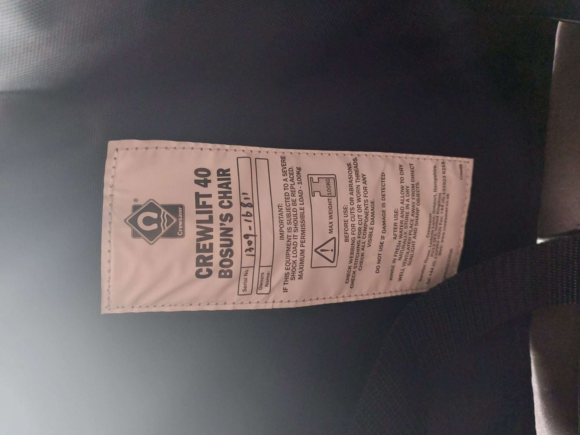 Bootsmanstoel Crewsaver (Crewlift 40)