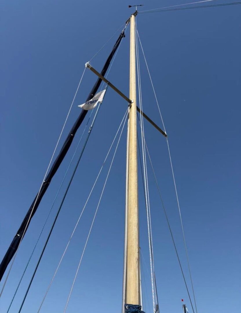 Complete mast met zeilen